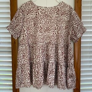 Silky Dalmatian Printed Blouse | 2X